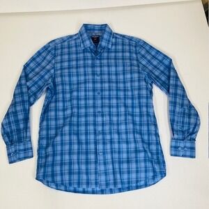 Proper Sport Plaid Button Down Shirt Contemporary Fit Pure Cotton Large